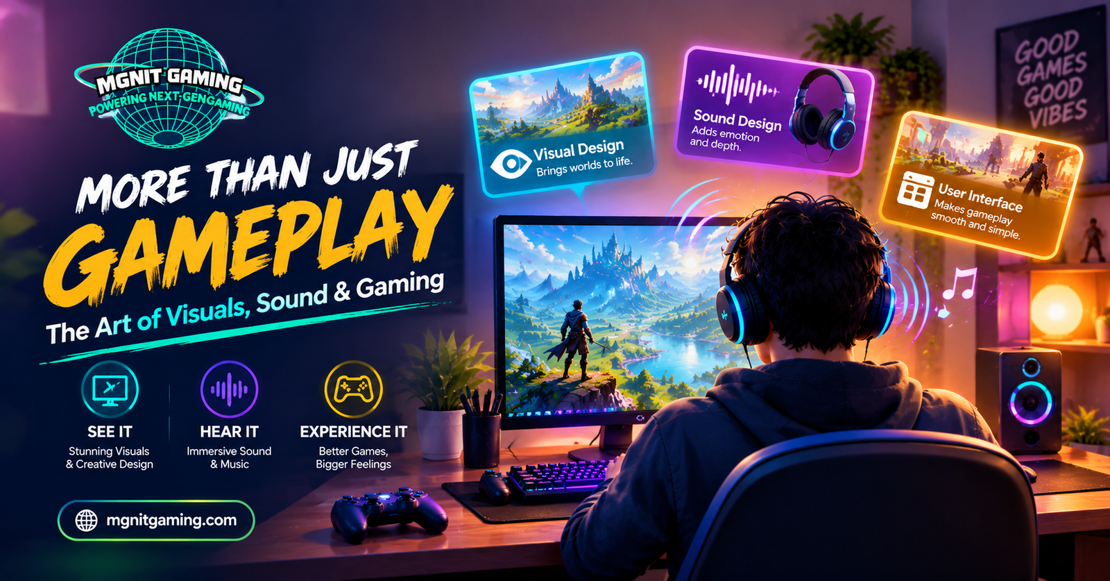 More Than Just Gameplay |  How Visuals and Sound Shape Gaming with MGNIT Gaming